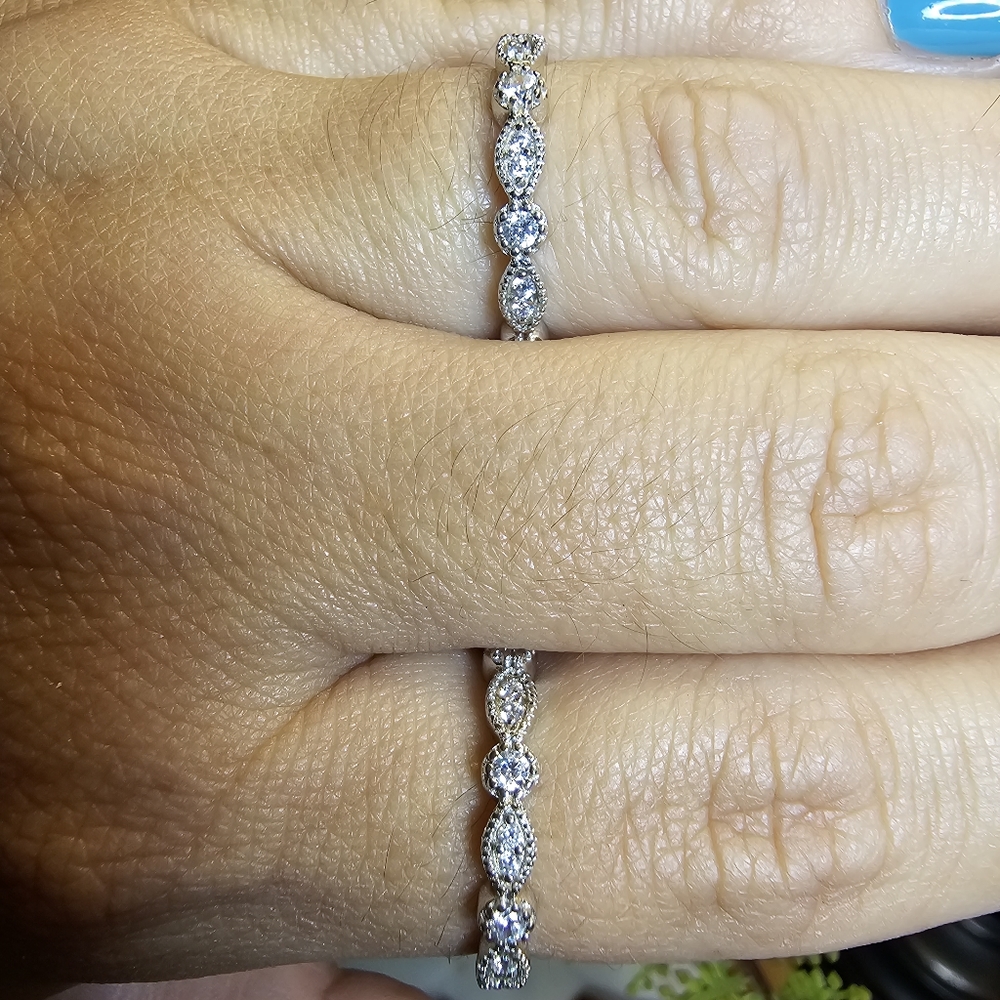 Diamonique Stack Rings - Picture 5 of 9